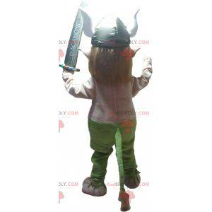 Troll kabouter mascotte met een Vikinghelm - Redbrokoly.com