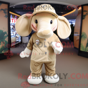 Máscara de elefante bege...