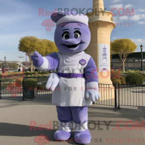 Fantasia de mascote de croissant lavanda com macacão e luvas - Croissant mascotes - REBROKO_227947 - RedBrokoly.com