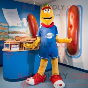 Blue Currywurst mascot...