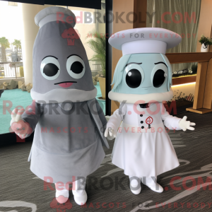 Grå Sushi-maskotdraktfigur...
