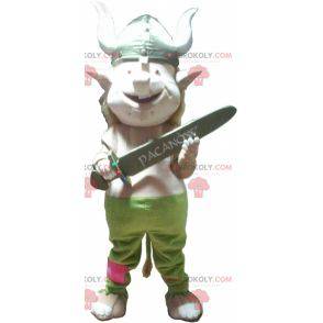 Troll kabouter mascotte met een Vikinghelm - Redbrokoly.com