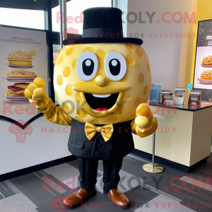 Gold Cupcake mascot costume...