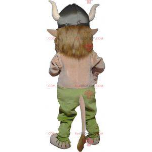 Troll kabouter mascotte met een Vikinghelm - Redbrokoly.com
