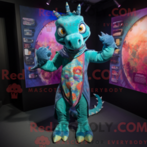 Fantasia de mascote de dragão com macacão e faixas - Dragão mascote - REBROKO_228035 - RedBrokoly.com