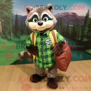 Forest Green Raccoon mascot...