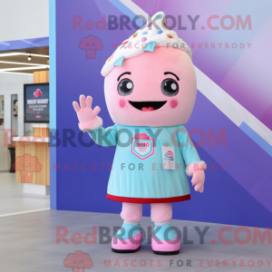 IJs-mascottekostuum gekleed...