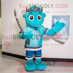 Turquoise Ice Hockey Stick...