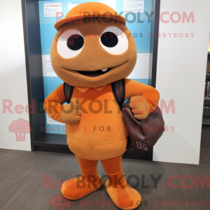 Brun Orange maskot kostume...
