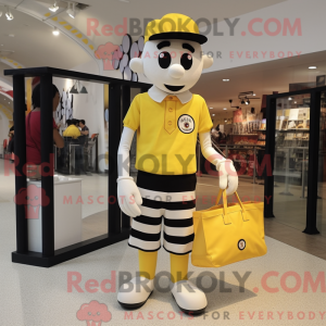 Geel Mime-mascottekostuum...