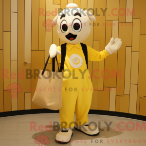 Gul Mime-maskotdraktfigur...