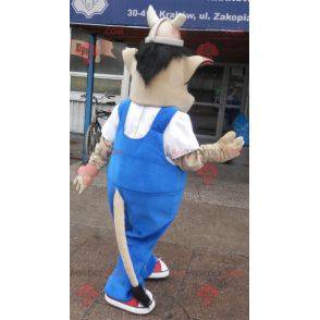 Mascotte troll con elmo vichingo. Mascotte di creatura -