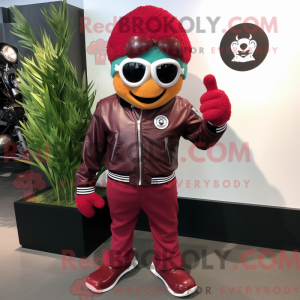 Maroon Golf Ball mascot...