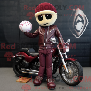 Maroon Golf Ball maskot...