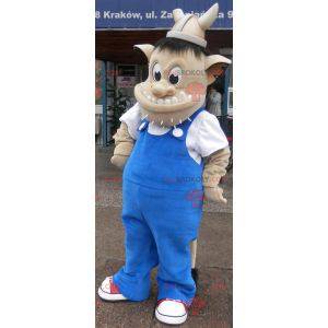 Troll mascot with a Viking helmet. Creature mascot -