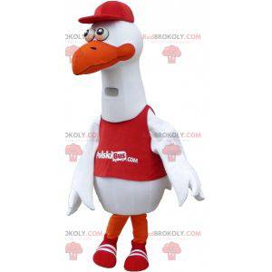 White seagull mascot with a bib and a cap - Redbrokoly.com