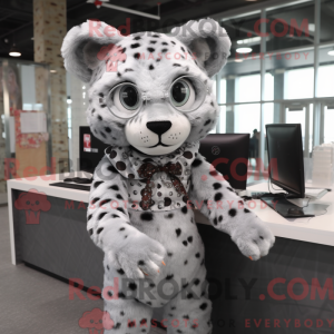 Gray Leopard mascot costume...