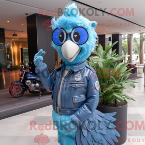 Sky Blue Peacock maskot...