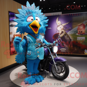 Sky Blue Peacock mascot...