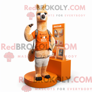 Oranje lama-mascottekostuum...