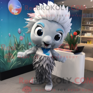 Silver Betta Fish mascot...