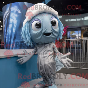 Silver Betta Fish mascot...