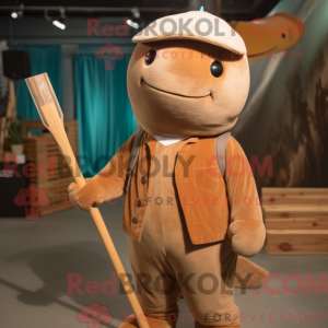 Brun Narhval maskot kostume...