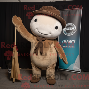 Brun Narhval maskot kostume...
