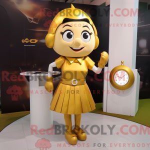 Gold Pendant maskot kostume...
