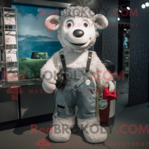 Sølv sau maskot drakt...