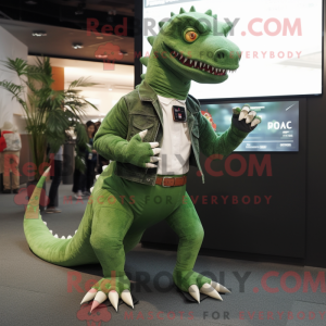 Grøn Spinosaurus maskot...