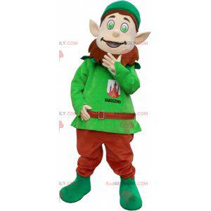 Mascote duende verde com barba e chapéu - Redbrokoly.com