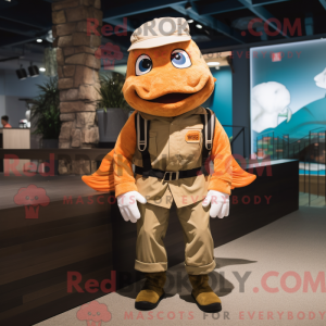 Orange Cod mascot costume...