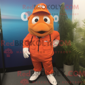 Orange Cod maskot kostume...