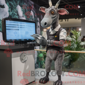 Grijs Okapi-mascottekostuum...