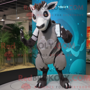 Grijs Okapi-mascottekostuum...