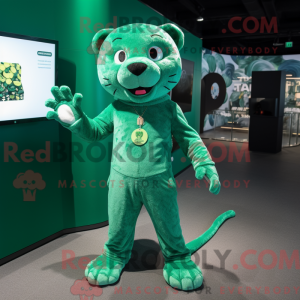 Figura de máscara de jaguar preta com macacão e gorros - Mascotes Jaguar - REBROKO_228439 - RedBrokoly.com