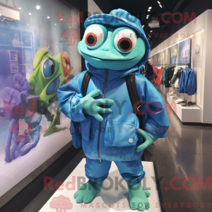 Blue Frog-maskotdraktfigur...