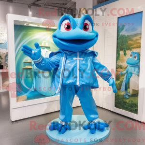 Blue Frog-maskotdraktfigur...