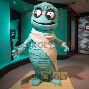 Turquoise Mummy mascot...