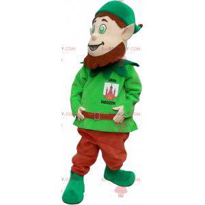 Green leprechaun mascot with a beard and a hat - Redbrokoly.com