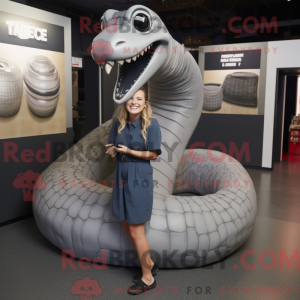 Grå Titanoboa maskot...