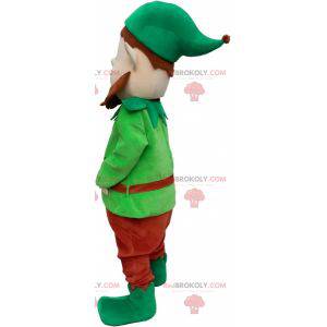 Grønn leprechaun-maskot med skjegg og hatt - Redbrokoly.com