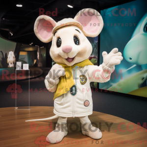 Cream Mouse mascot costume...