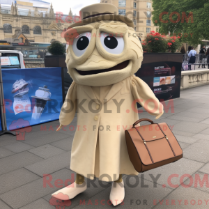 Beige Fish And Chips mascot...