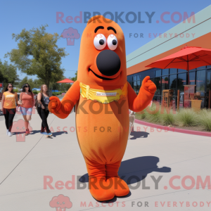 Orange Hot Dog maskot...