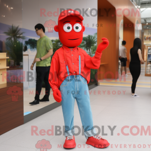 Rød Pendant maskot kostume...