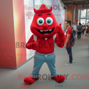 Rode hanger mascottekostuum...