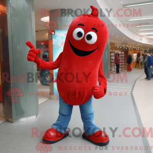 Rød Pendant maskot kostume...
