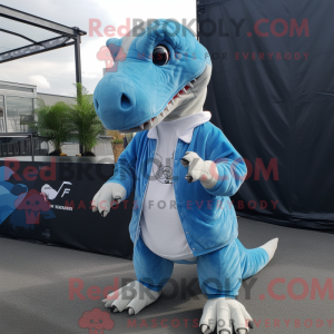 Sky Blue T Rex maskot...